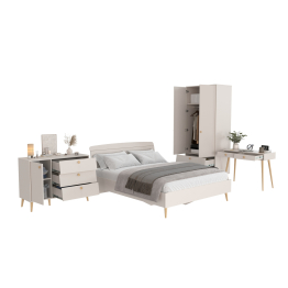 Столик с комодом и шкаф-комодом и кроватью 1600 Афина