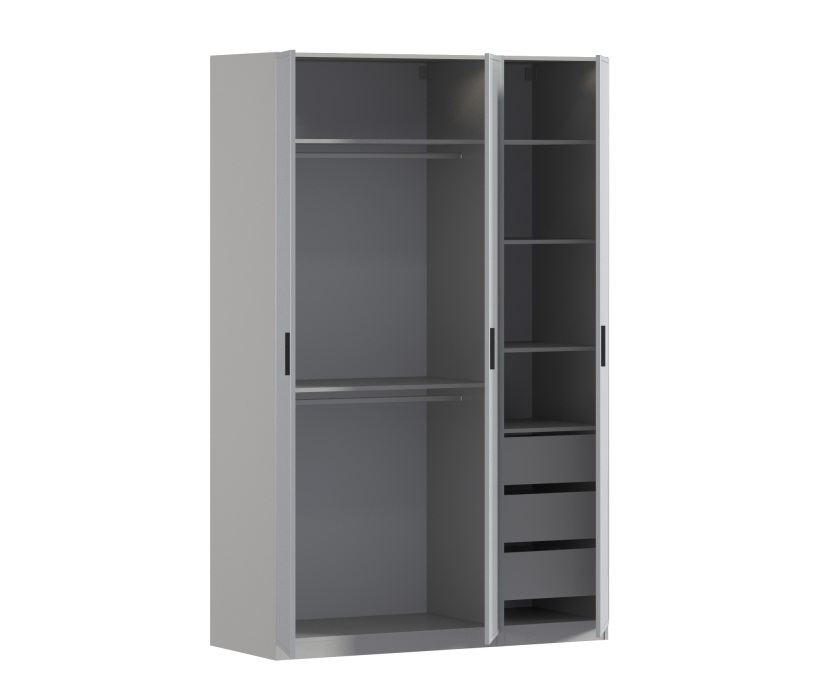 Для одежды, Шкаф трехдверный Макс 1500 мм, вариант №2 (ЛДСП/МДФ)