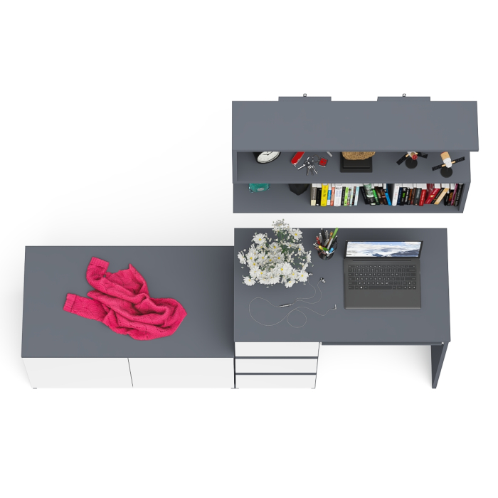 Прямые компьютерные столы, Тумба с дверками МА900 с компьютерным столом МС-6 левым и полкой 900