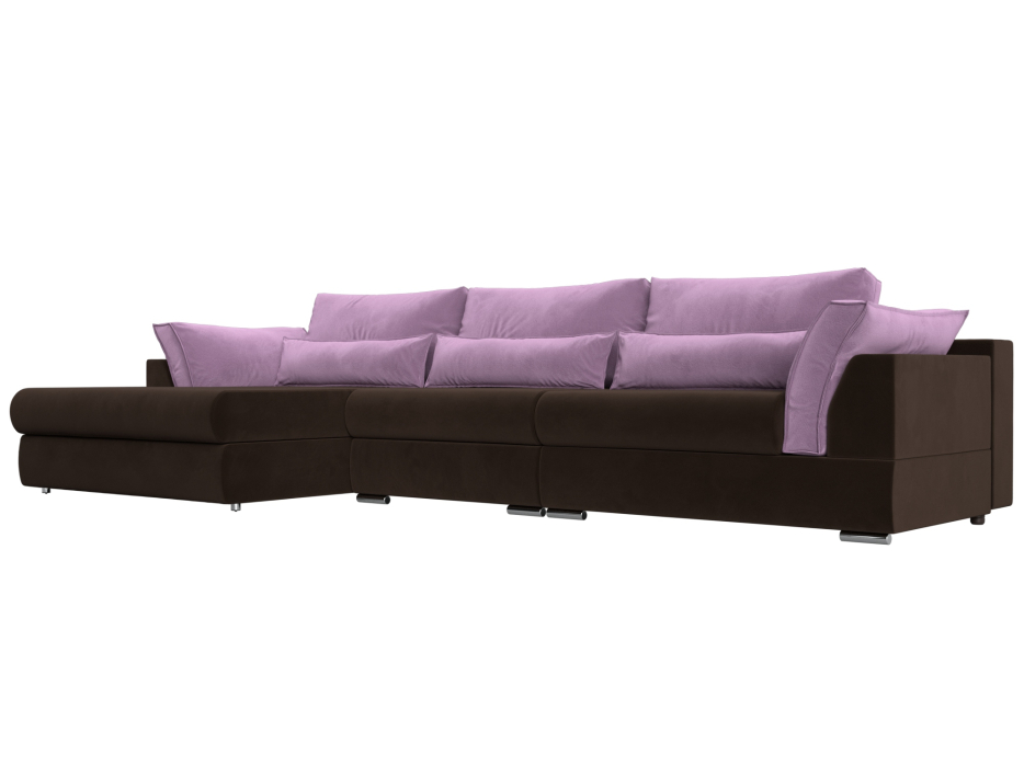 Диваны угловые в гостиную, Угловой диван Пекин Long угол левый, НПБ, микровельвет