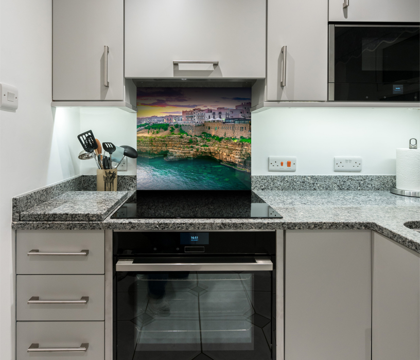 Стеновые панели, Интерьерная панель из стекла 500*600*6 мм MGF56_рассвет_в_италии