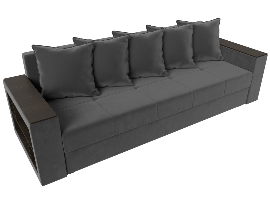 Диваны прямые, Диван прямой Дубай Лайт полки слева, велюр