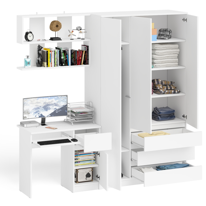 Домашние кабинеты, Шкаф-комод Мори МШ1200.1 со столом Мори МС-1 правый и полкой Мори 900