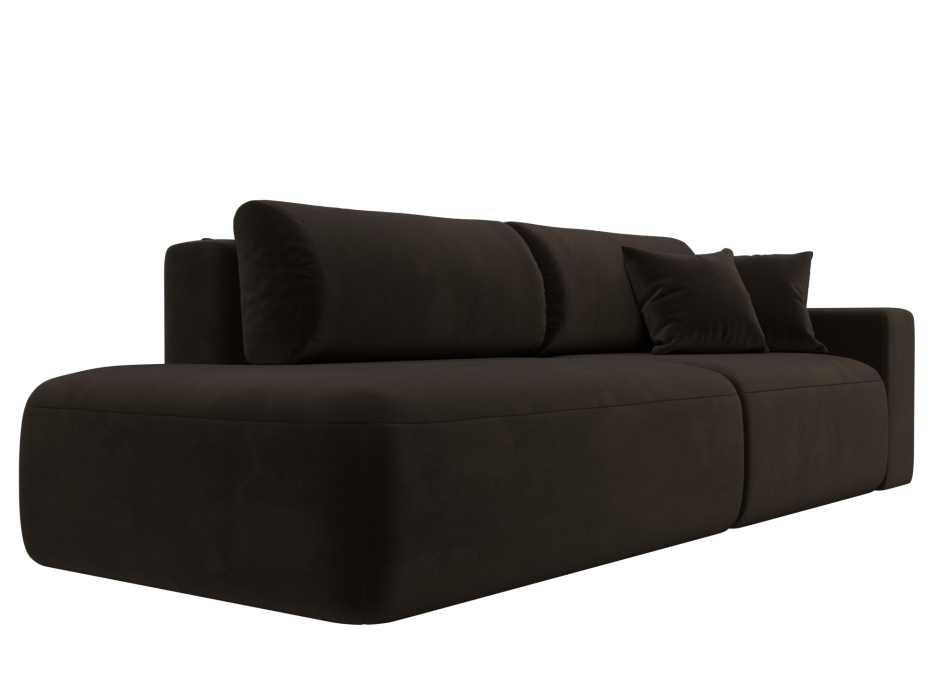 Диваны еврокнижки, Диван прямой Лига-036 Модерн подлокотник справа, микровельвет