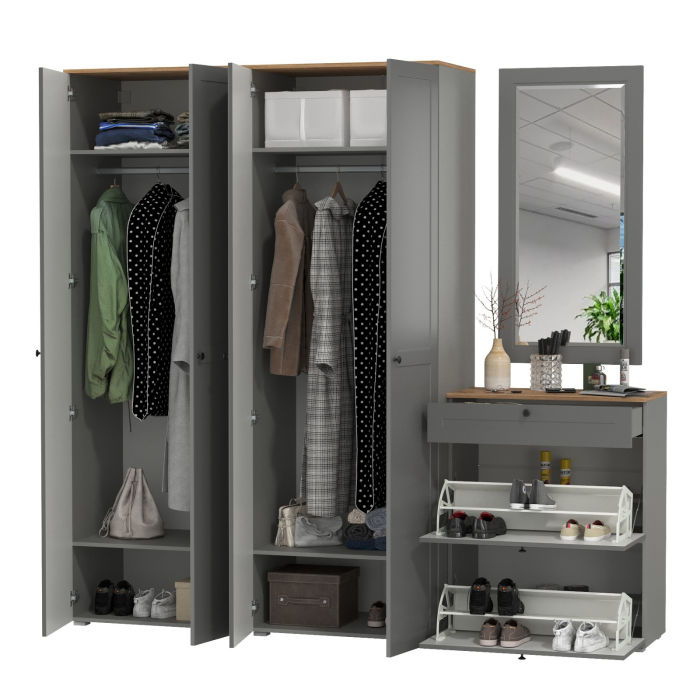 Прихожие, Обувница с зеркалом и два шкафа для прихожей Остин