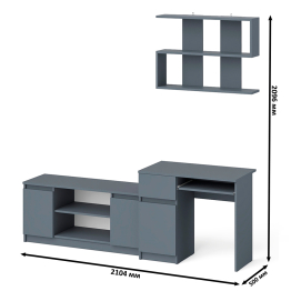 Стол однотумбовый компьютерный Мори МС-1 левый с полкой на 900 и тумбой на 1200