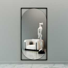 Дизайнерское настенное напольное зеркало GENGLASS Kvaden XL в металлической раме