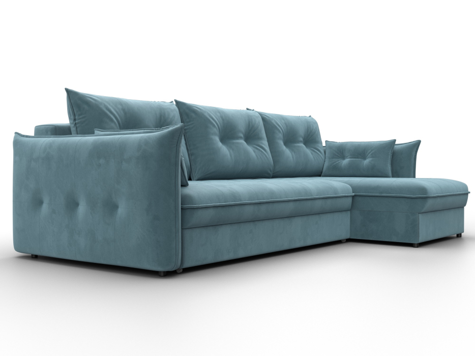 Диваны угловые в гостиную, Диван угловой Лига-100 НПБ угол универсальный, велюр SEVEN