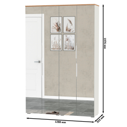 Шкаф для одежды с четырьмя зеркальными дверками Октава