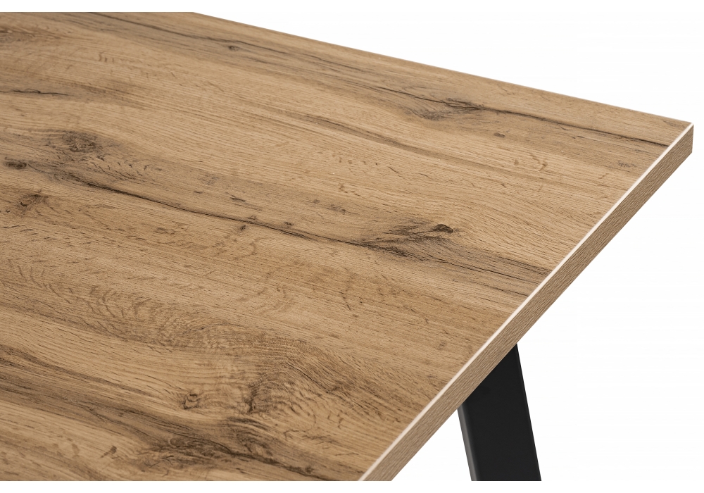 Обеденные столы, Стол деревянный Тринити Лофт 120 25 мм дуб вотан / матовый черный