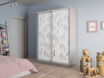 Шкаф-купе Экспресс 2-х дверный Фотопечать Ленты Стекла 140х60х240