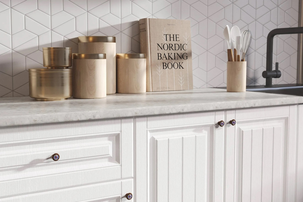 Кухонные гарнитуры, Кухонный гарнитур Хозяюшка Акация белая МДФ 1,5м