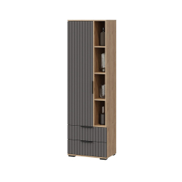 Шкаф для посуды Хилтон, дуб крафт золотой, графит матовый