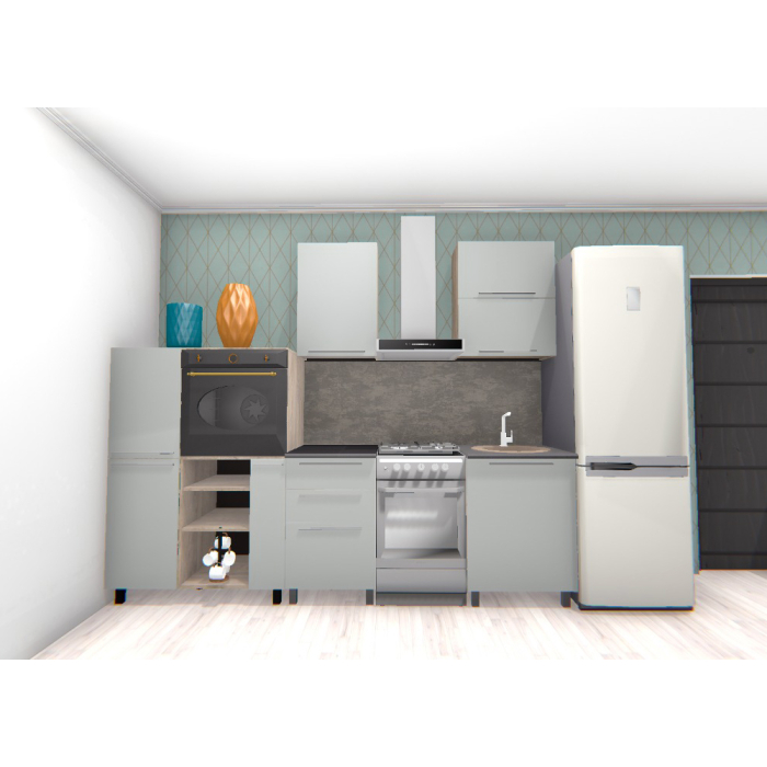Кухонные гарнитуры, КГ Этна Софт Грей 2_2,1