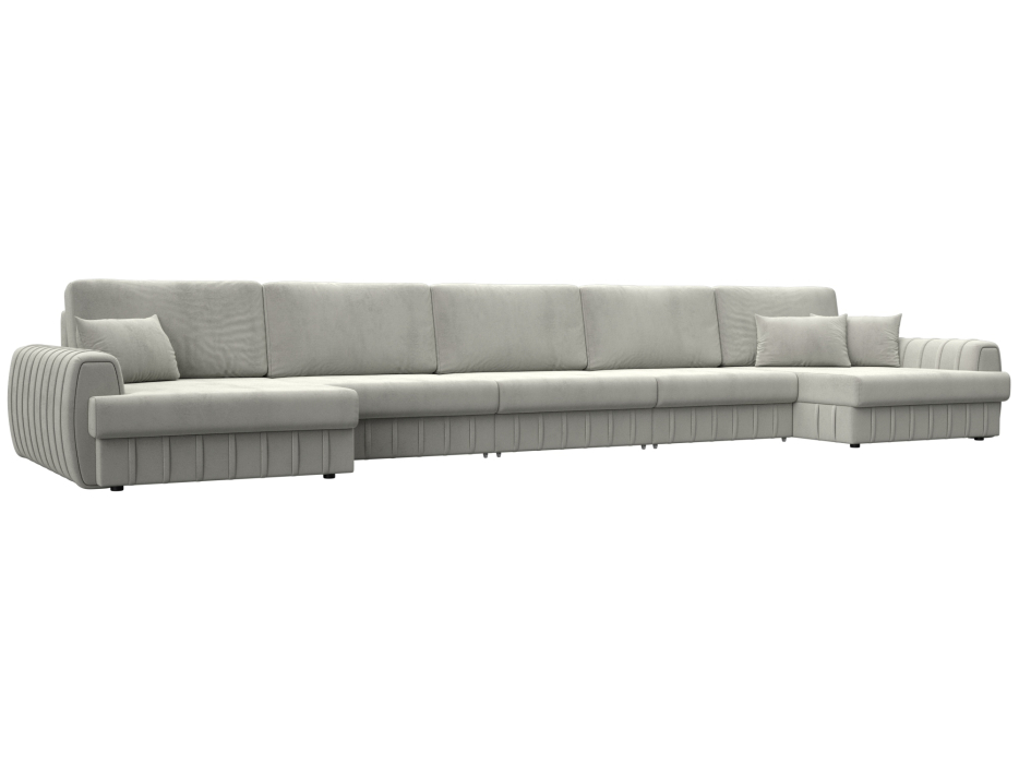 Диваны угловые в гостиную, Диван П-образный Лига-057 НПБ МегаЛонг, велюр TOWER