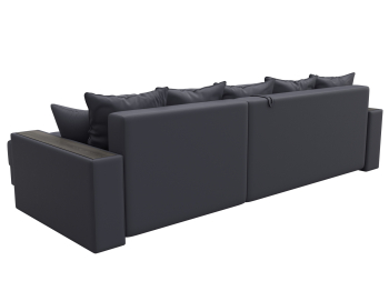 Диван угловой с декором и полкой Лига-050 НПБ, экокожа GRIFON