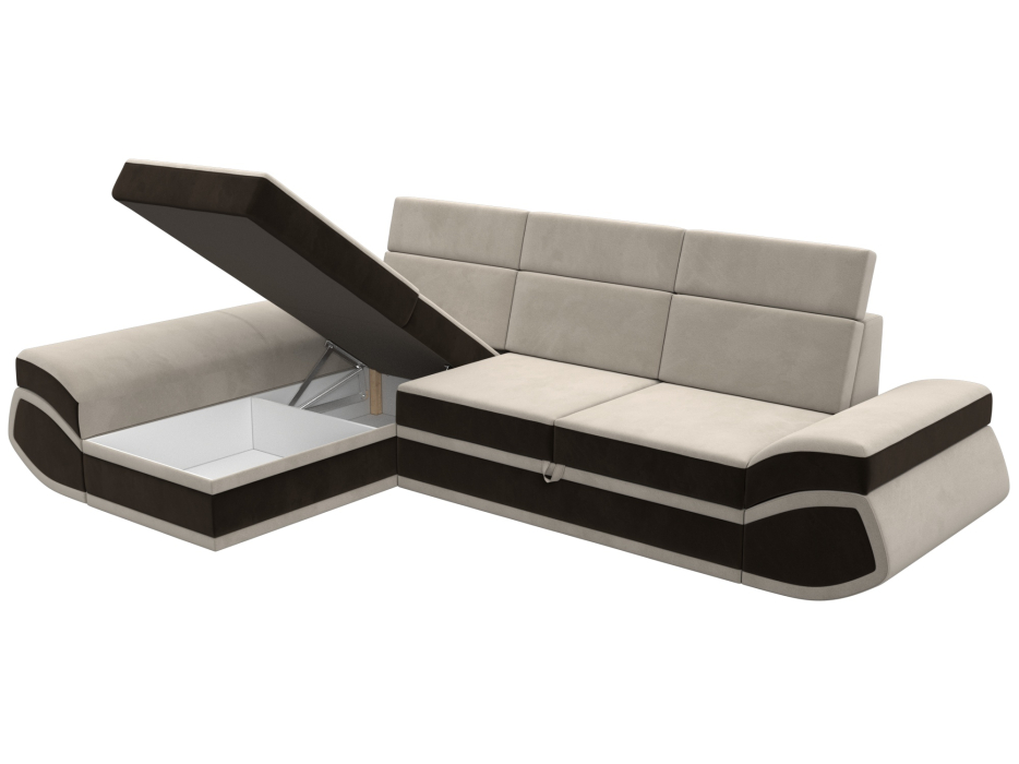 Диваны угловые в гостиную, Диван угловой Лига-032 левый угол, микровельвет