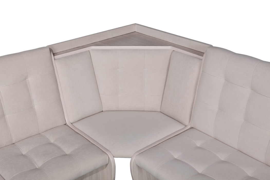 Кухонные уголки, Кухонный уголок Стиль 1Л Ясень шимо светлый / велюр