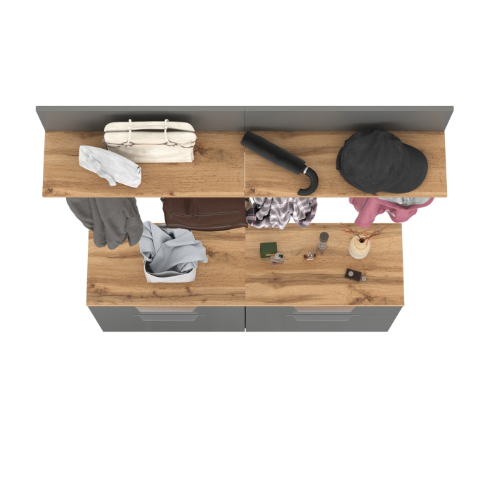 Прихожие, Две тумбы для обуви с ящиком и вешалкой с полкой Октава.