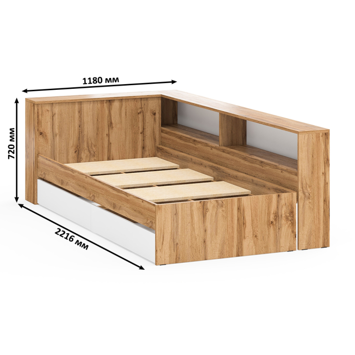 Спальные гарнитуры, Кровать с ящиками Ксения 900 и столик косметический с подсветкой Сура