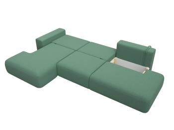 Диван угловой Лига-036 НПБ Модерн Лонг левый угол, рогожка Амур