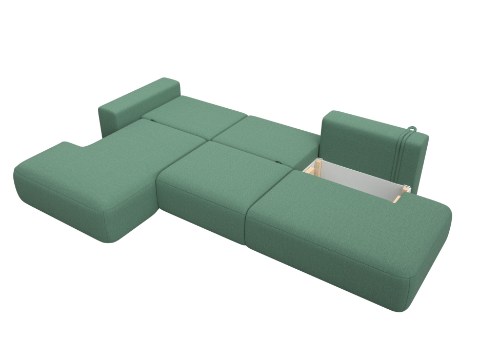 Диваны угловые в гостиную, Диван угловой Лига-036 НПБ Модерн Лонг левый угол, рогожка Амур