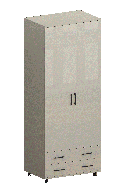 Шкафы двухстворчатые, Модульная система Грейс Шкаф ШК-5005  Серый Кашемир