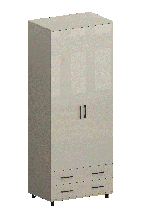 Шкафы двухстворчатые, Модульная система Грейс Шкаф ШК-5005  Серый Кашемир