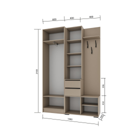 Прихожая Голд Бостон вешалка В2 со шкафом