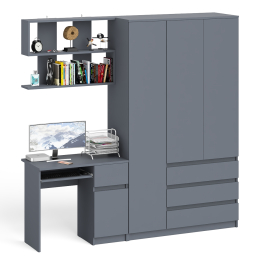 Шкаф-комод Мори МШ1200.1 со столом Мори МС-1 правый и полкой Мори 900