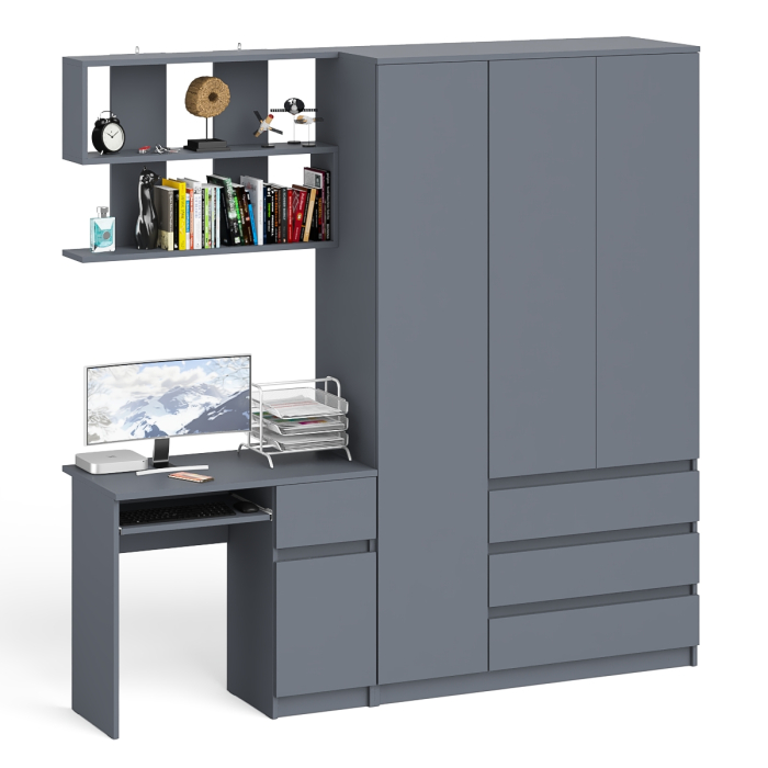 Домашние кабинеты, Шкаф-комод Мори МШ1200.1 со столом Мори МС-1 правый и полкой Мори 900