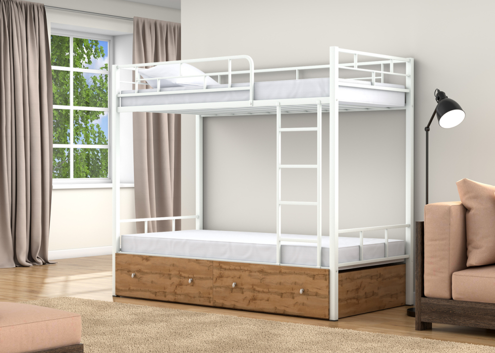 Для подростков, Двухъярусная кровать Валенсия ящики дуб ватан