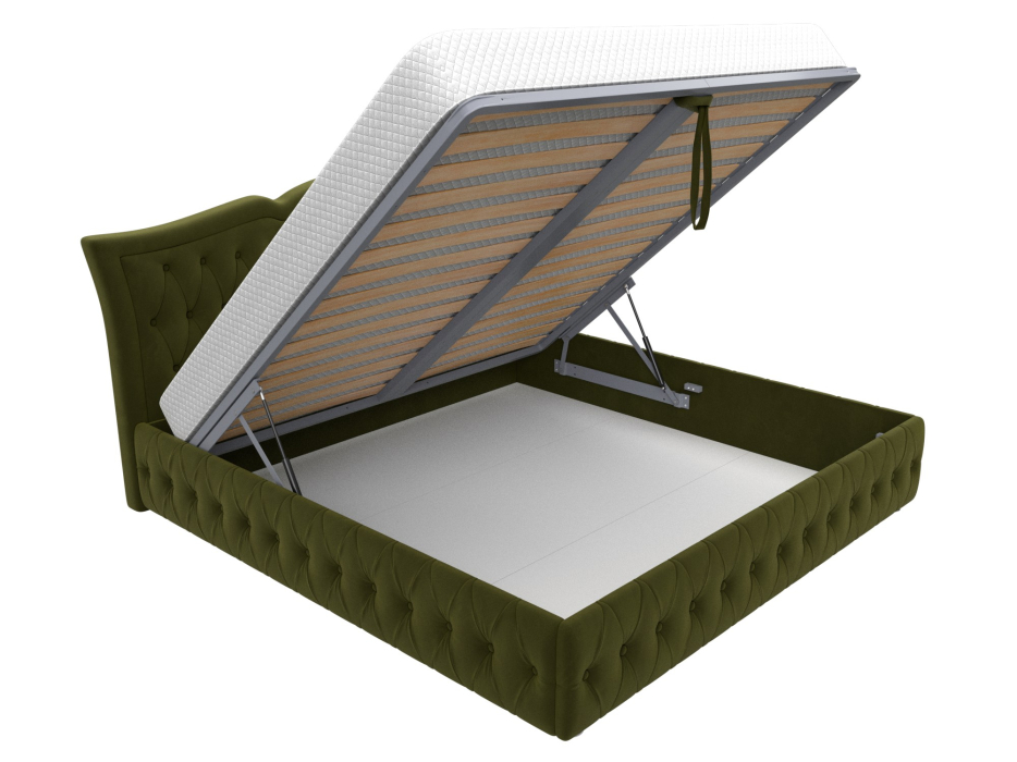 Мягкая кровать, Кровать интерьерная Герда 200, микровельвет