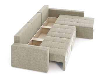 Диван-кровать угловой Брест 3 секции еврокнижка, рогожка