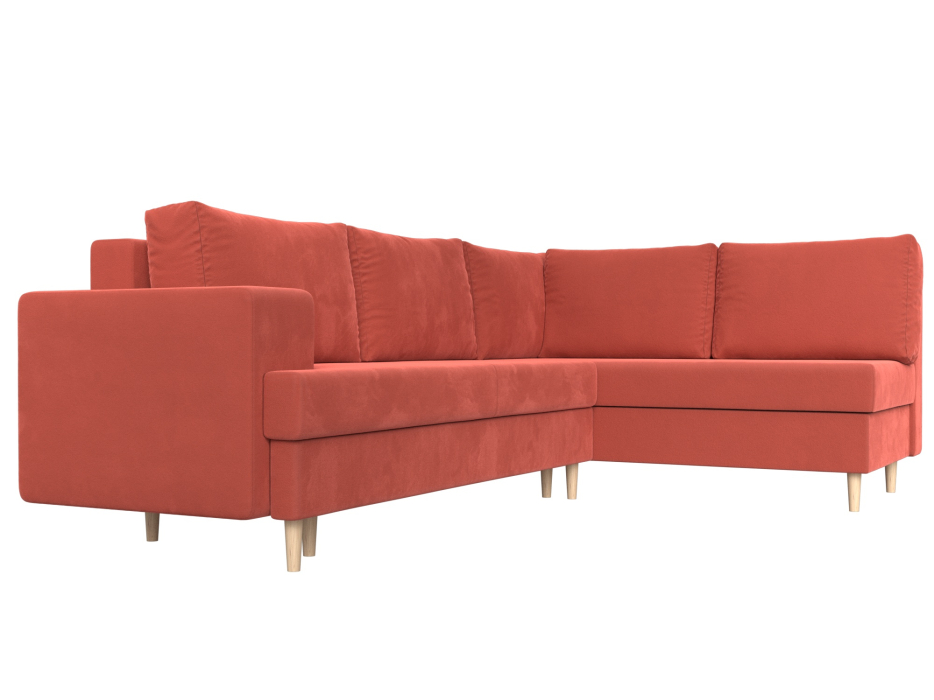 Диваны угловые в гостиную, Диван угловой Сильвана правый угол, микровельвет