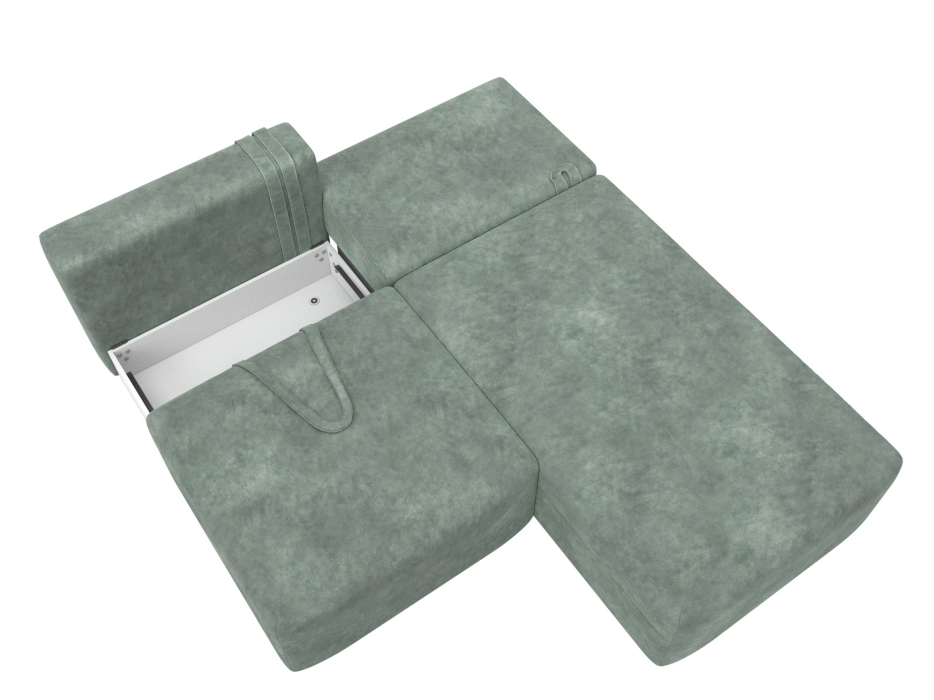 Диваны угловые в гостиную, Диван угловой модульный Лига-060 НПБ угол универсальный, велюр BRUT