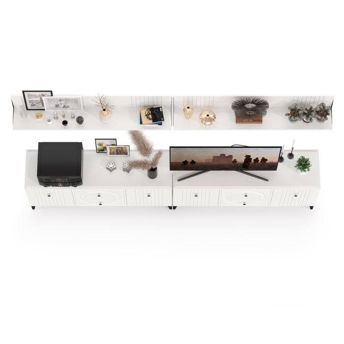 Стенки для гостиной, Две тумбы под ТВ с двумя полками Валенсия № 52