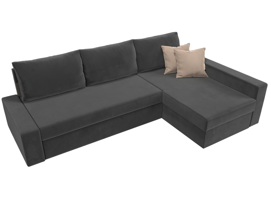 Диваны угловые в гостиную, Угловой диван Версаль, велюр, правый угол