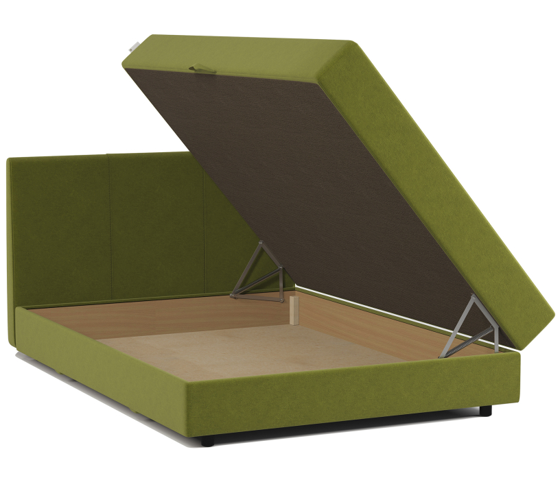 Мягкая кровать, Кровать тахта полутороспальная с подъемным механизмом и матрасом Классика 120, велюр