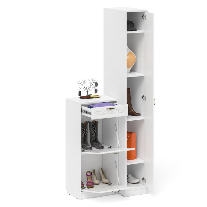 Прихожие, Обувница П-6 с пеналом П-6-500 фрезеровка ромб