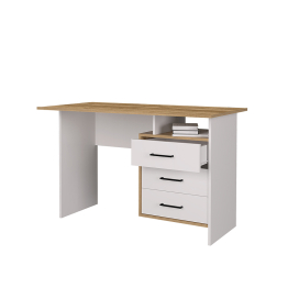 Стол компьютерный Лайт, крафт золото, белый