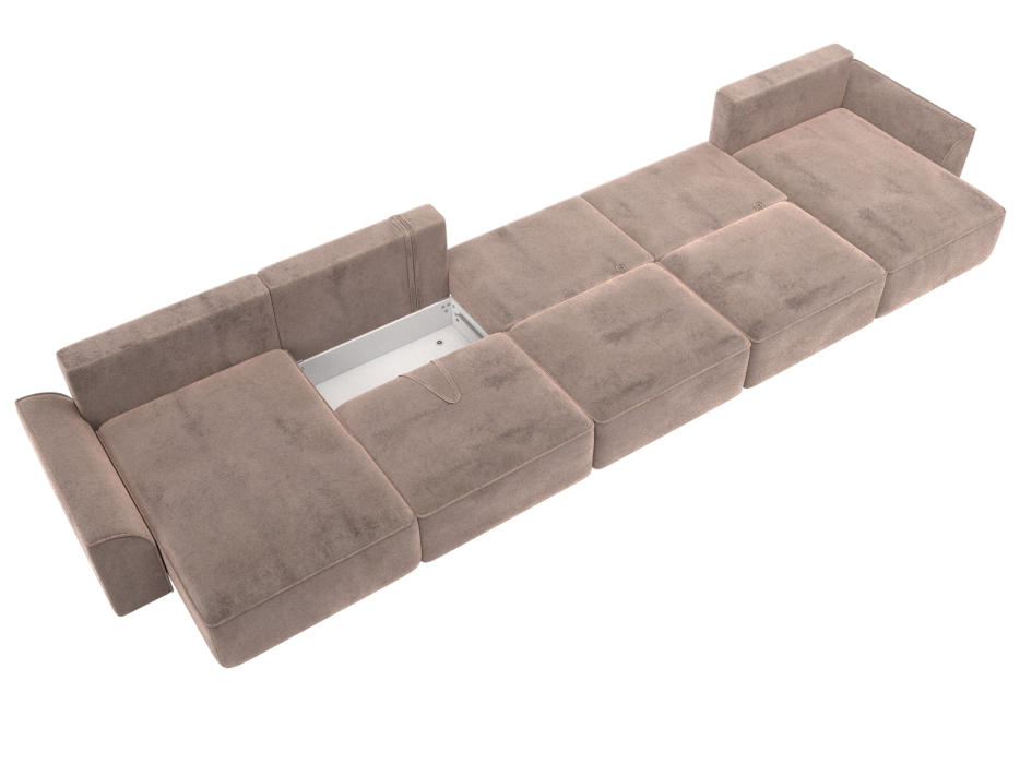 Диваны еврокнижки, Диван П-образный Лига-048 НПБ МегаЛонг, велюр TOWER