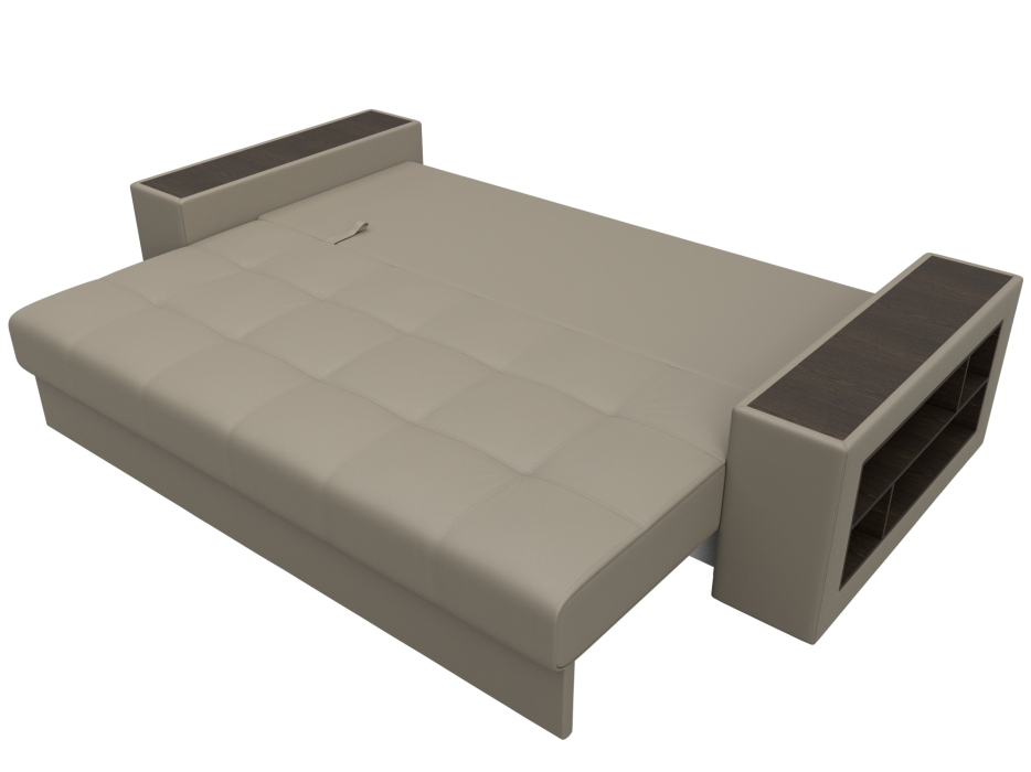 Диваны еврокнижки, Диван прямой Дубай полки справа, экокожа GRIFON