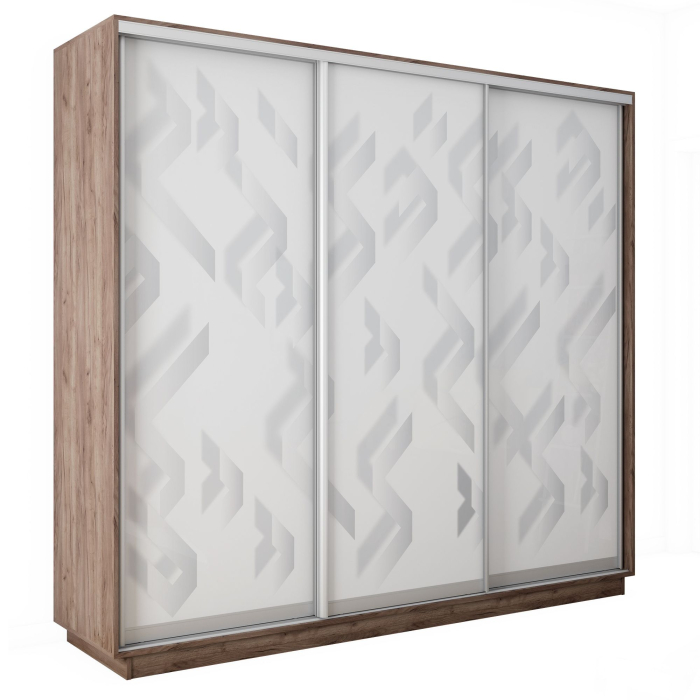 Шкафы-купе 3-х дверные, Шкаф-купе Экспресс 3-х дверный Фотопечать Ленты Стекла 180х60х220