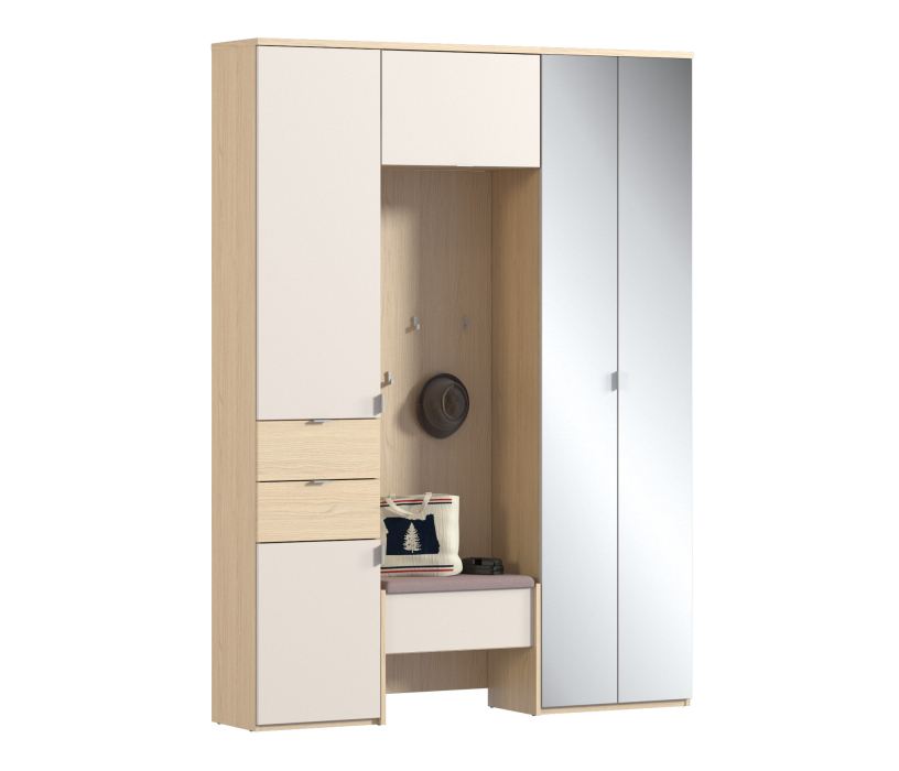 Афина Дуб Винченца,Кашемир серый, Афина комплект для прихожей Дуб Винченца/Кашемир серый