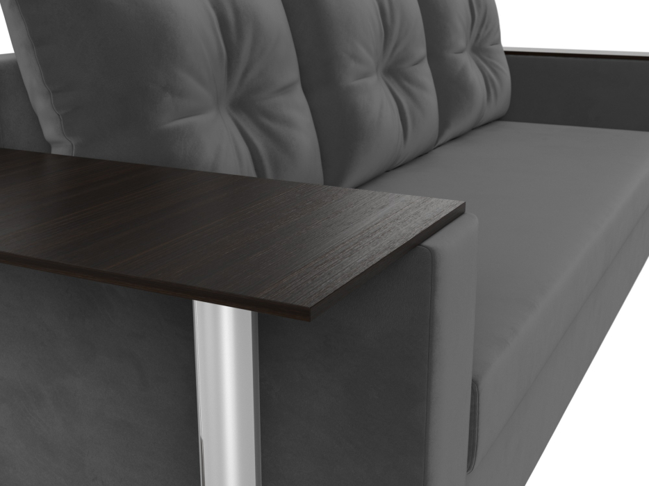 Диваны еврокнижки, Диван прямой Атланта со столом слева, велюр