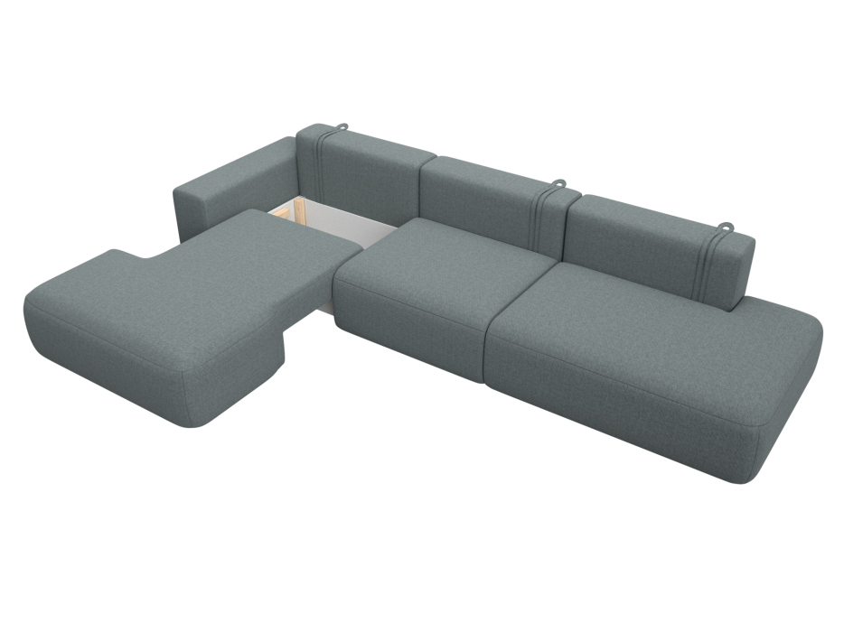 Диваны угловые в гостиную, Диван угловой Лига-036 НПБ Модерн Лонг левый угол, рогожка Амур