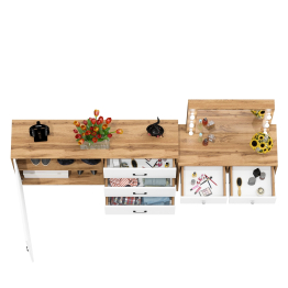 Косметический столик с лампочками СТ-5 и комод-тумба 122-1504