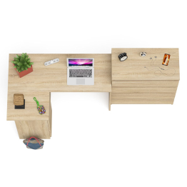 Комод Мори МК800 4-ре ящика с угловым компьютерным столом Мори МС-16 тумба слева