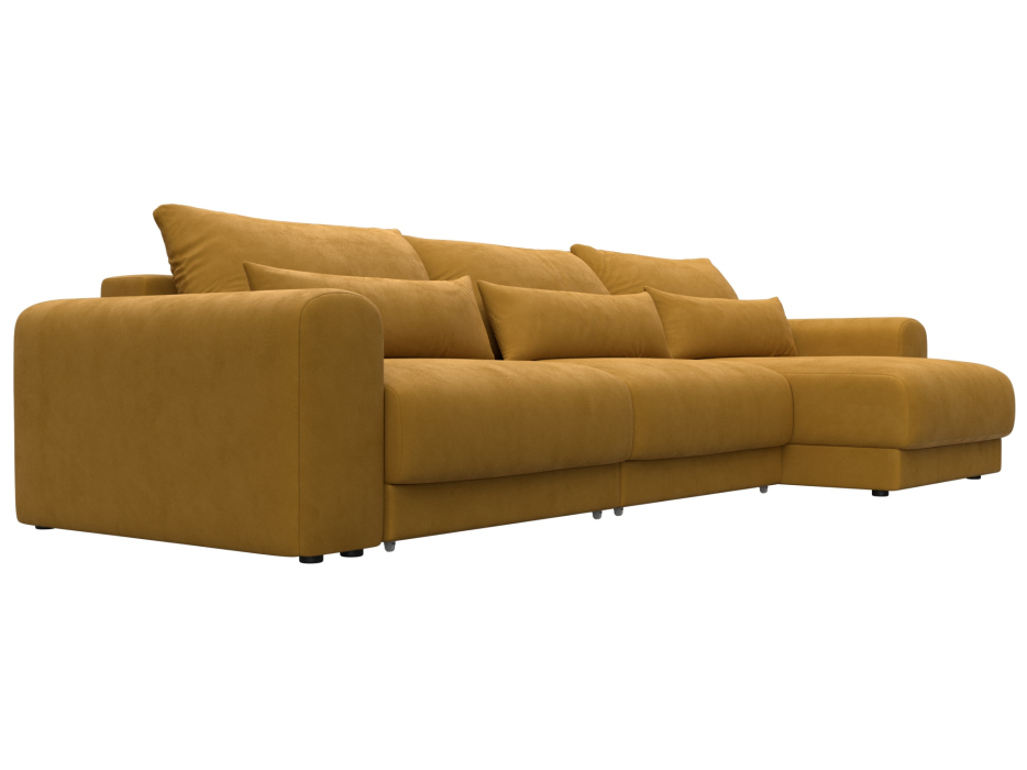 Диваны угловые в гостиную, Диван угловой Лига-056 НПБ Лонг угол универсальный, велюр BRUT